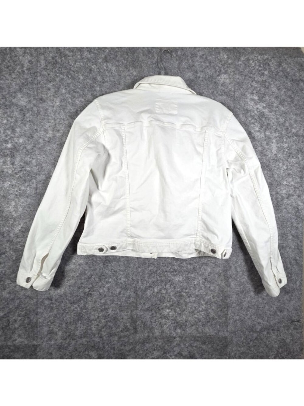 LOFT Women’s White Denim Trucker Jacket Button Up Size XL - Picture 5 of 10